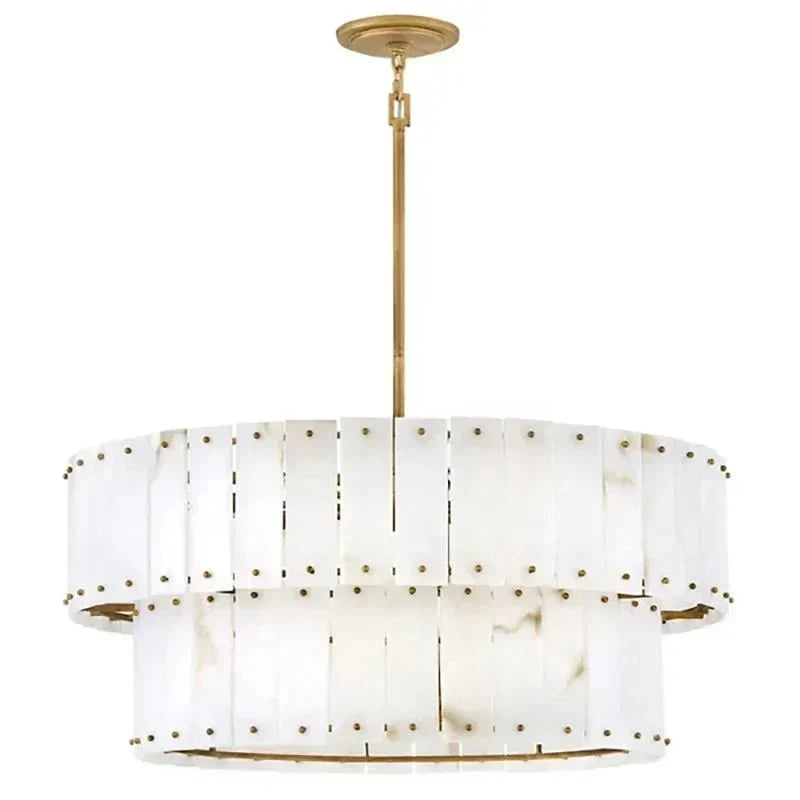 Alabaster Rancho 2 - Tier Round Chandelier (34.25"D) - Jecanoli