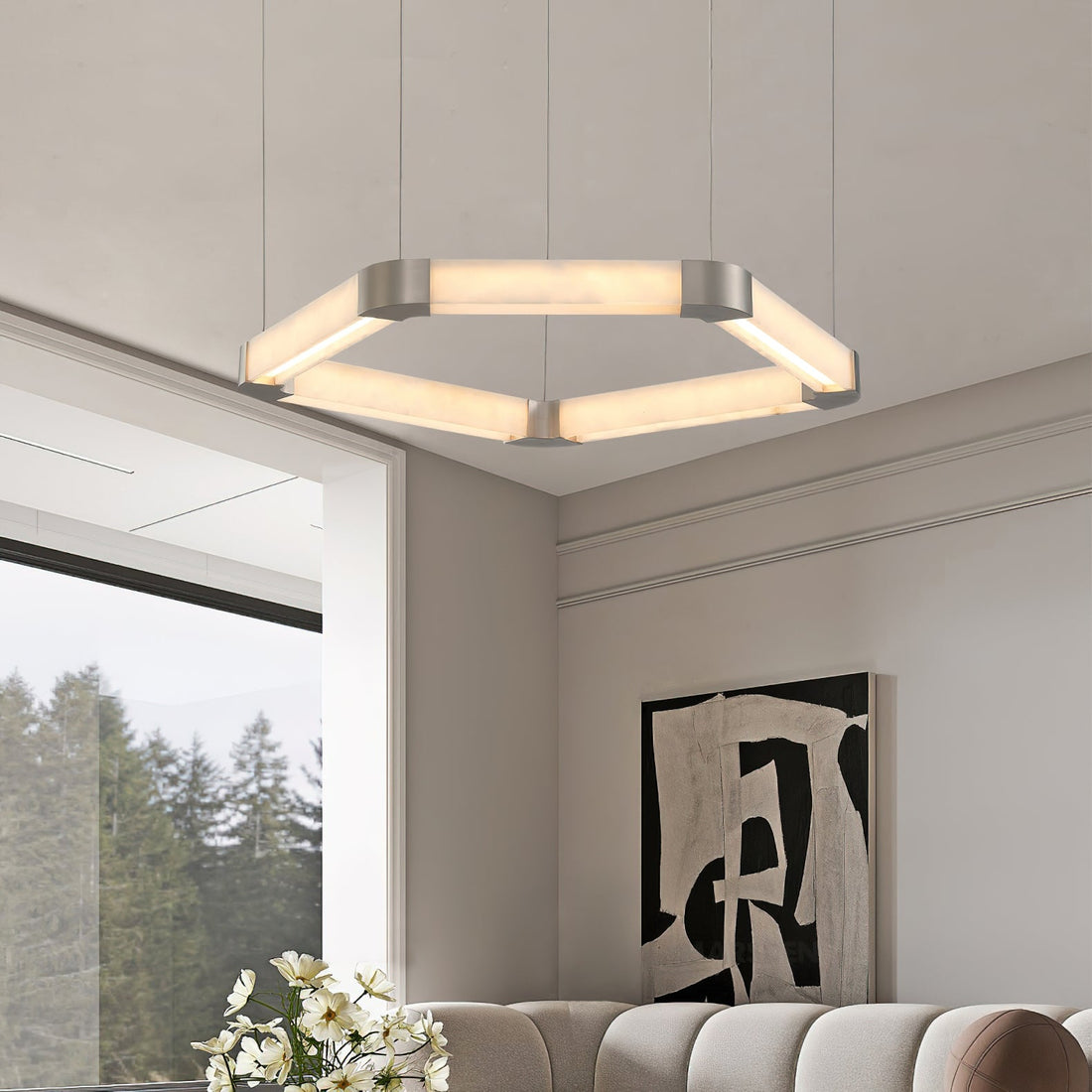 Alabaster Single Ring Chandelier
