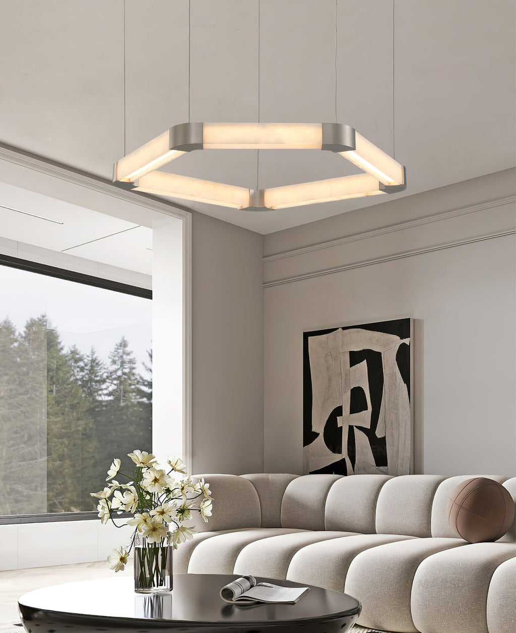 Alabaster Single Ring Chandelier - view 7