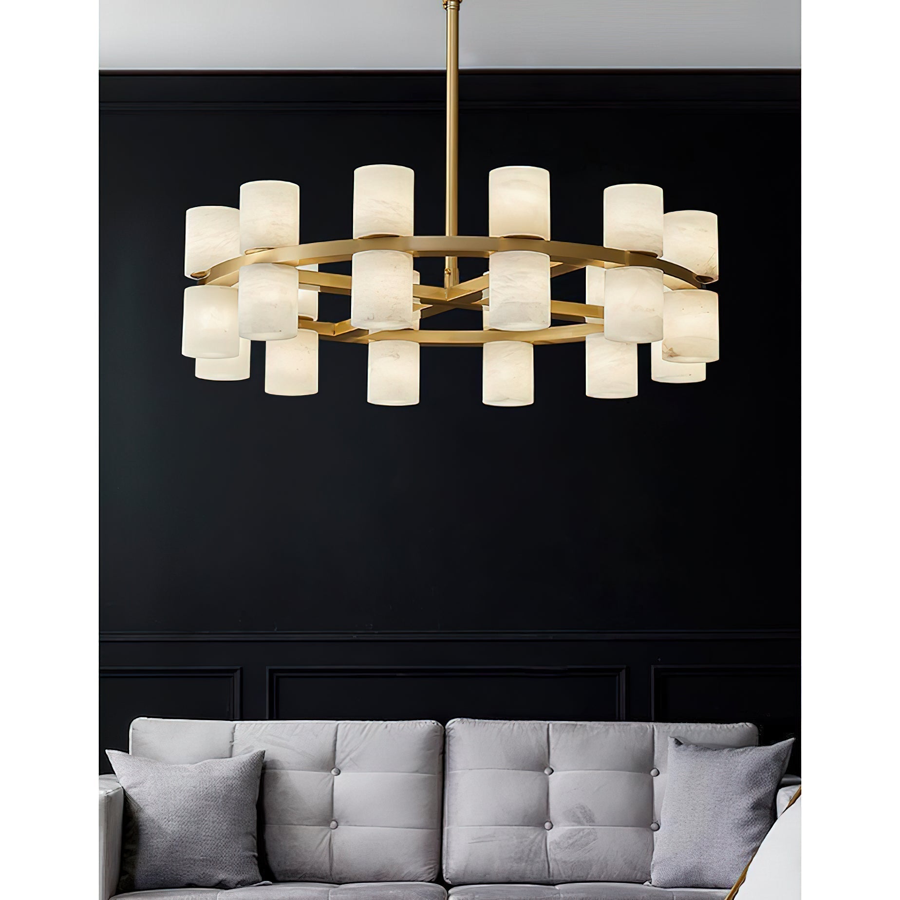 Alabaster Tiered Ring Chandelier - view 7