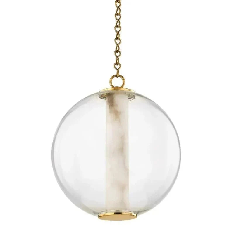 Alabaster Tube Glass Globe Pendant - Jecanoli