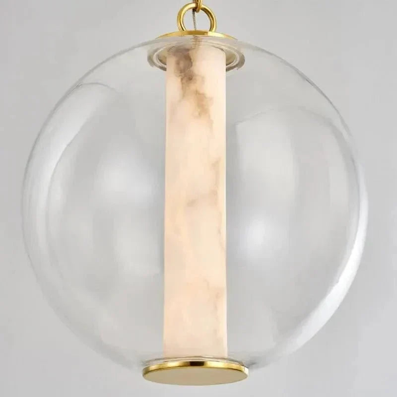 Alabaster Tube Glass Globe Pendant - Jecanoli