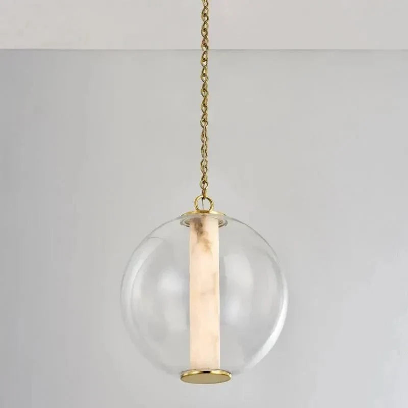 Alabaster Tube Glass Globe Pendant - Jecanoli