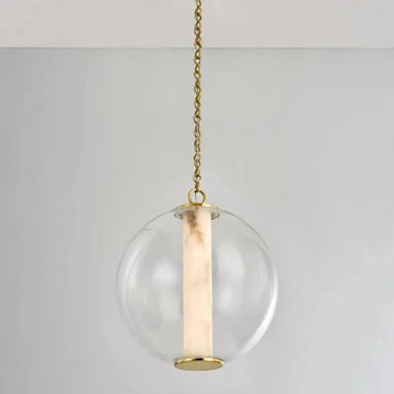 Alabaster Tube Glass Globe Pendant - Jecanoli