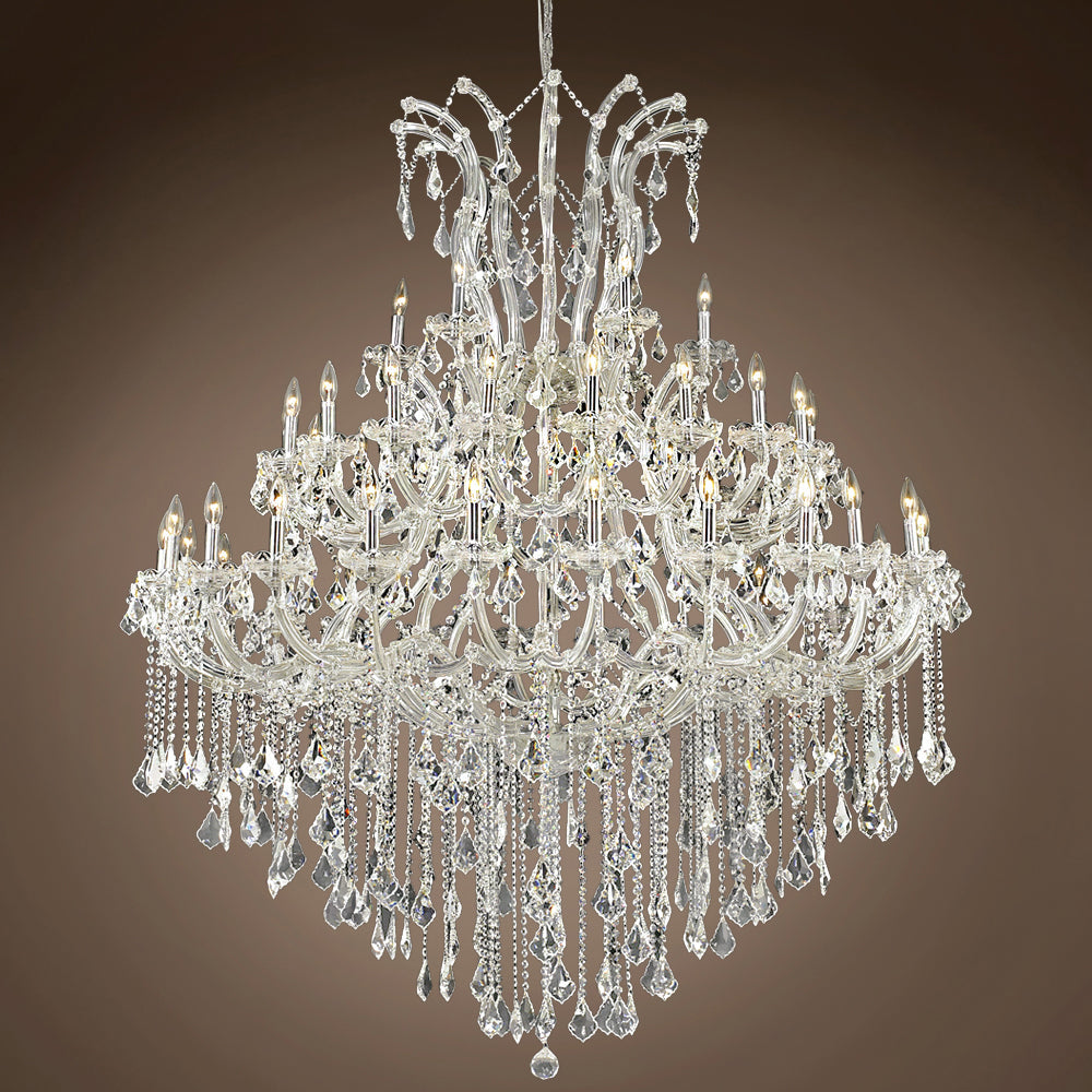 48 Lights Big Maria Theresa Chandelier 59X71 Inch Chrome Crystal Chandelier for Living Room-大吊灯-Jecanoli