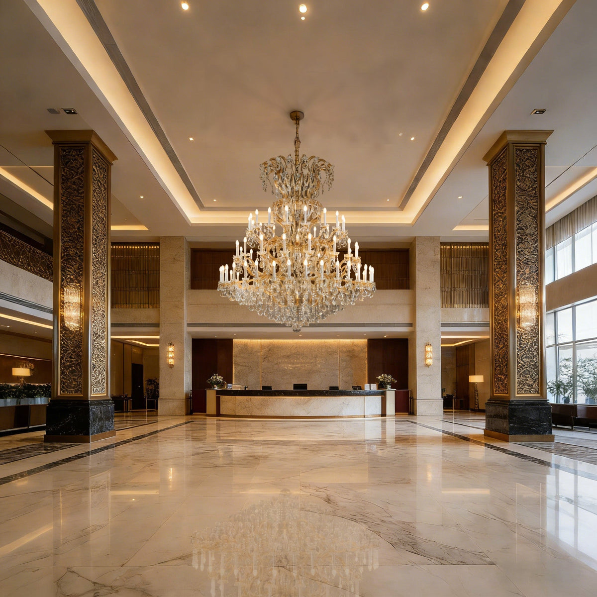 84X94 Inch Huge Foyer Chandelier 73 Lights Big Crystal Chandelier for Hotel Lobby-大吊灯-Jecanoli