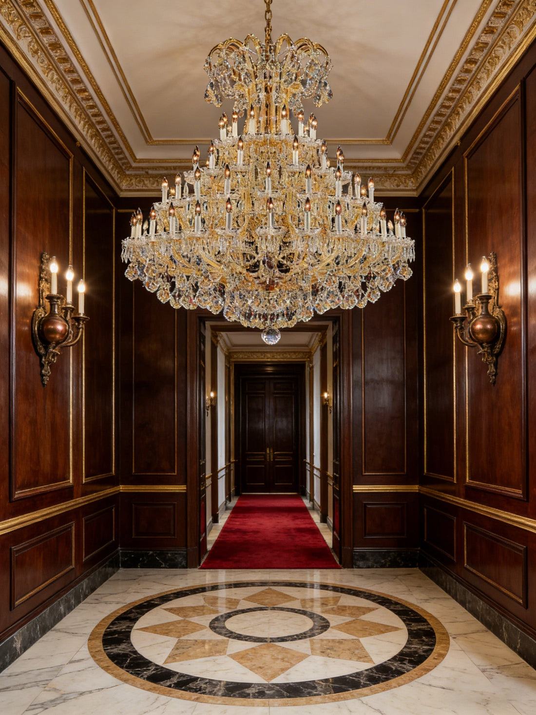 66 Lights Big Maria Theresa Chandelier 60 Inch Large Crystal Chandelier for Foyer-大吊灯-Jecanoli