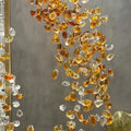 Amber Art Glass Spiral Chandelier for Staircase & High Ceiling Foyer - D39.4