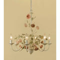 American Village Style Rose Flower Rustic Chandelier Iron Art Romantic Lovely Lamp For Girls Room Bedroom