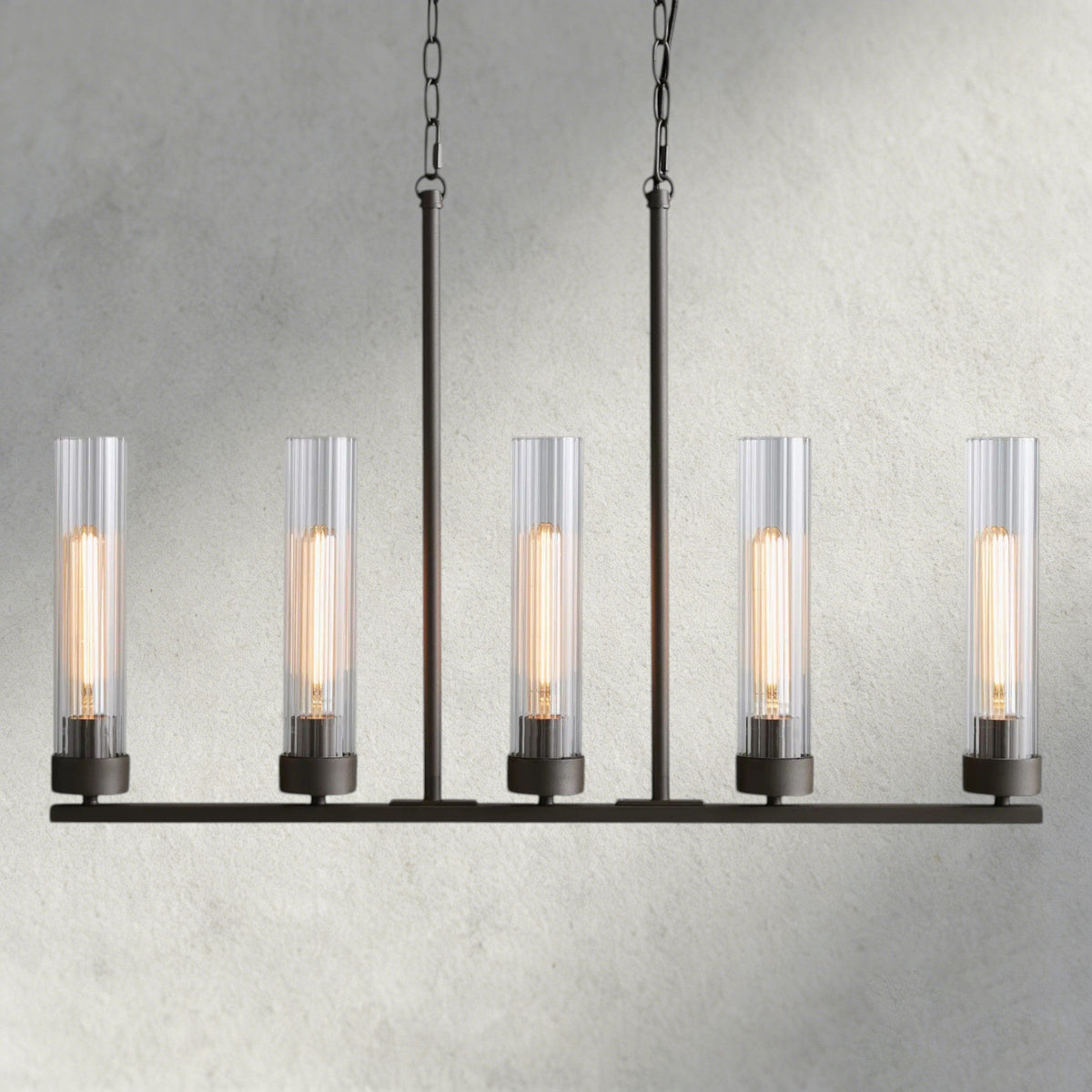 Bronze Andreas 5-Light Linear Chandelier
