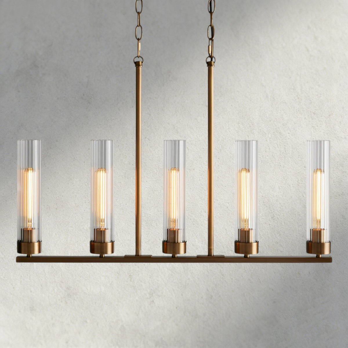 Brass Andreas 5-Light Linear Chandelier