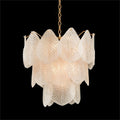 Antique Gold Frosted Glass Nine - Light Chandelier with Cascading Petal Design - Jecanoli