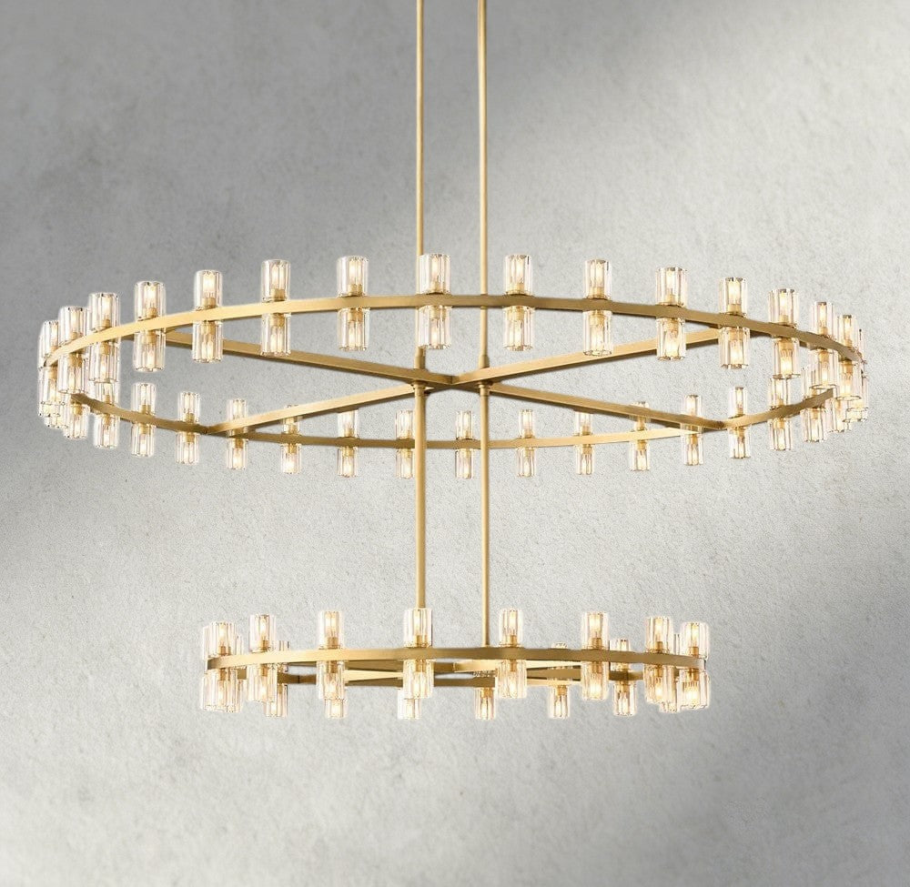 Arcachon LED Round Two-Tier Chandelier 60"-chandelier-Jecanoli