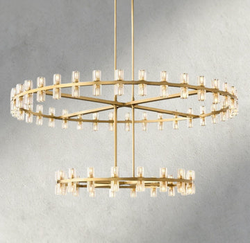 Arcachon LED Round Two-Tier Chandelier 60"-chandelier-Jecanoli