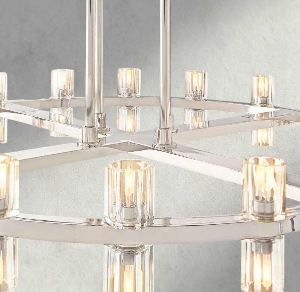 Arcachon LED Round Two-Tier Chandelier 60"-chandelier-Jecanoli