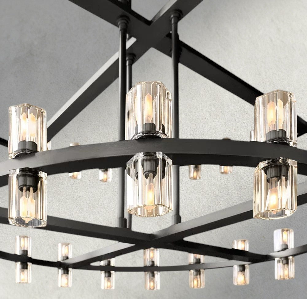 Arcachon LED Round Two-Tier Chandelier 60"-chandelier-Jecanoli