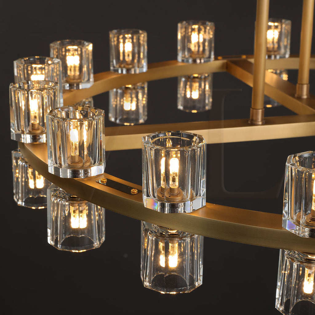 Auraline Crystal 2-Tier Round Chandelier 60"