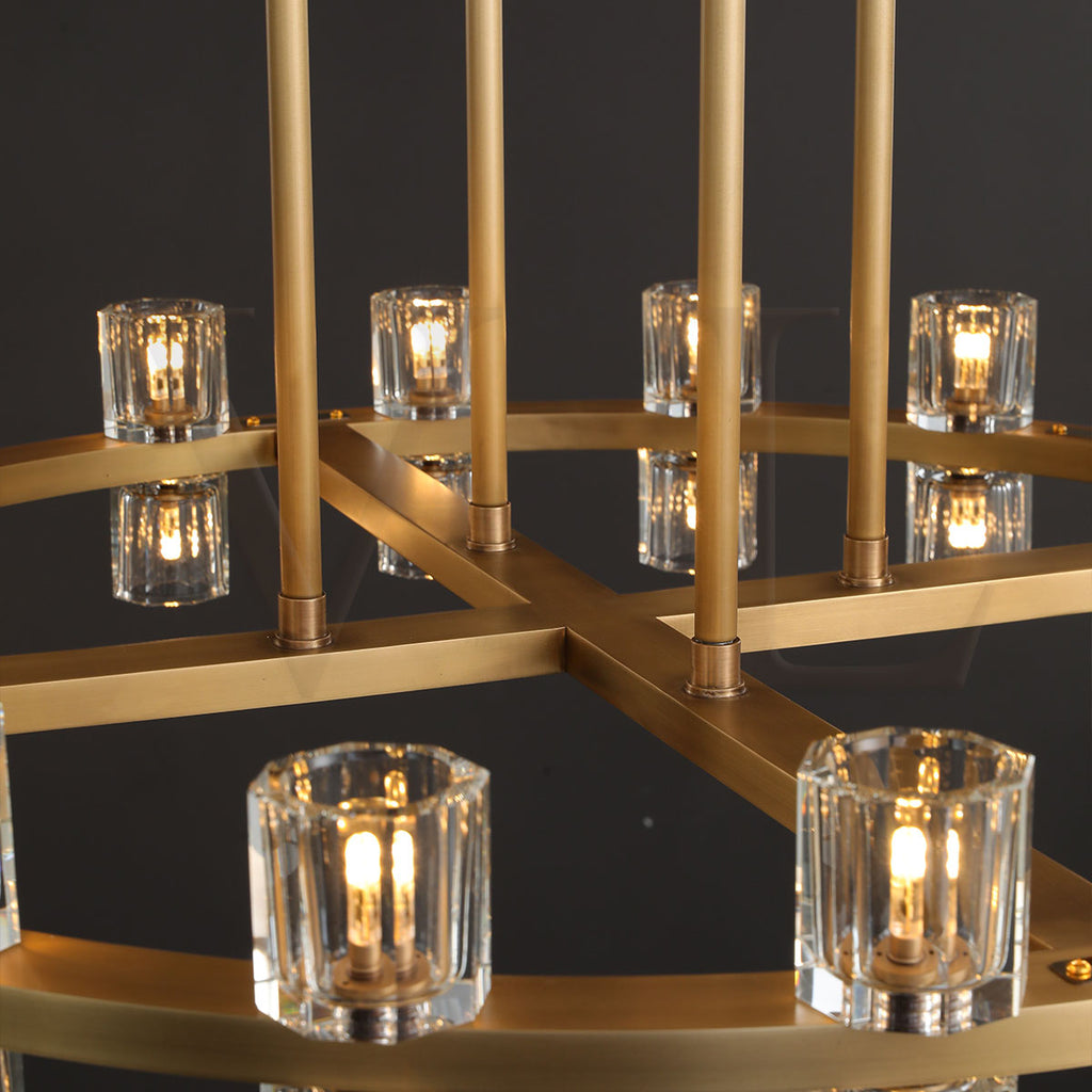 Auraline Crystal 2-Tier Round Chandelier 60"