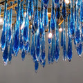 Artistic Branch Chandelier with Blue Glaze Drops for Dining Room - D23.6