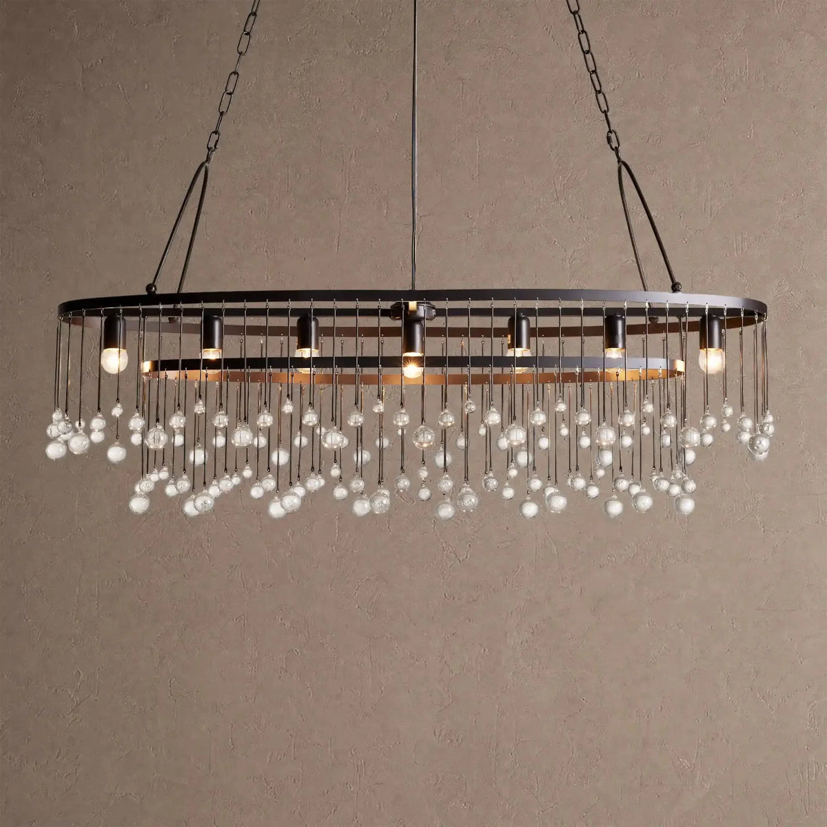Aubrey 7 Light Oval Chandelier - BlackBlushlighting