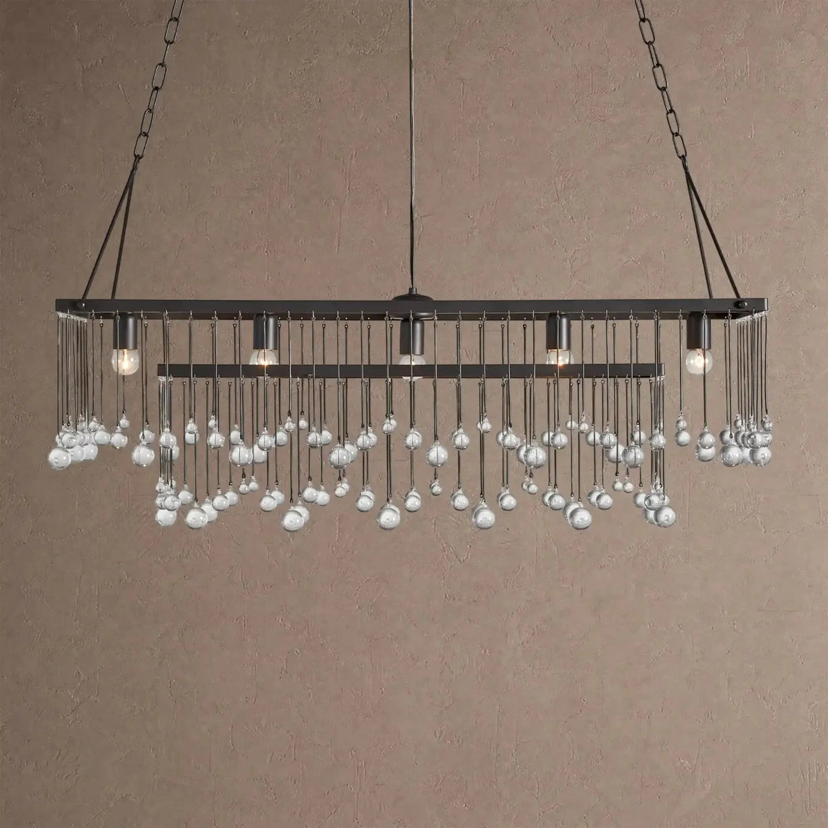 Aubrey Rectangular Chandelier 47''60'' - 47‘’BronzeBlushlighting