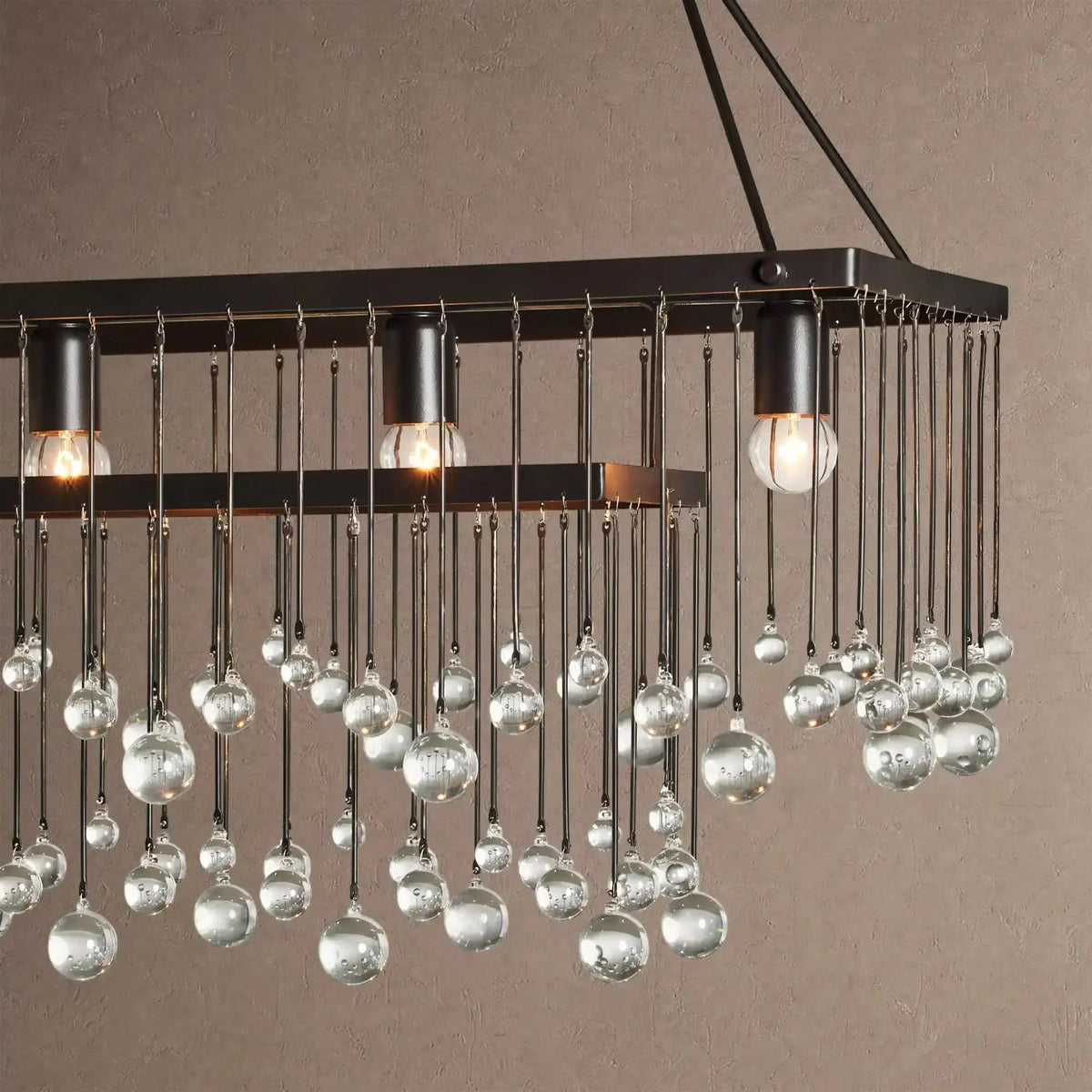 Aubrey Rectangular Chandelier 47''60'' - 47‘’SilverBlushlighting