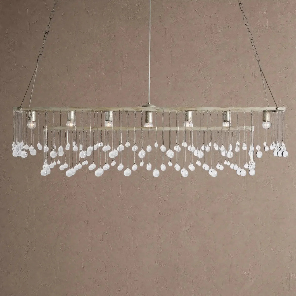 Aubrey Rectangular Chandelier 47''60'' - 47‘’SilverBlushlighting