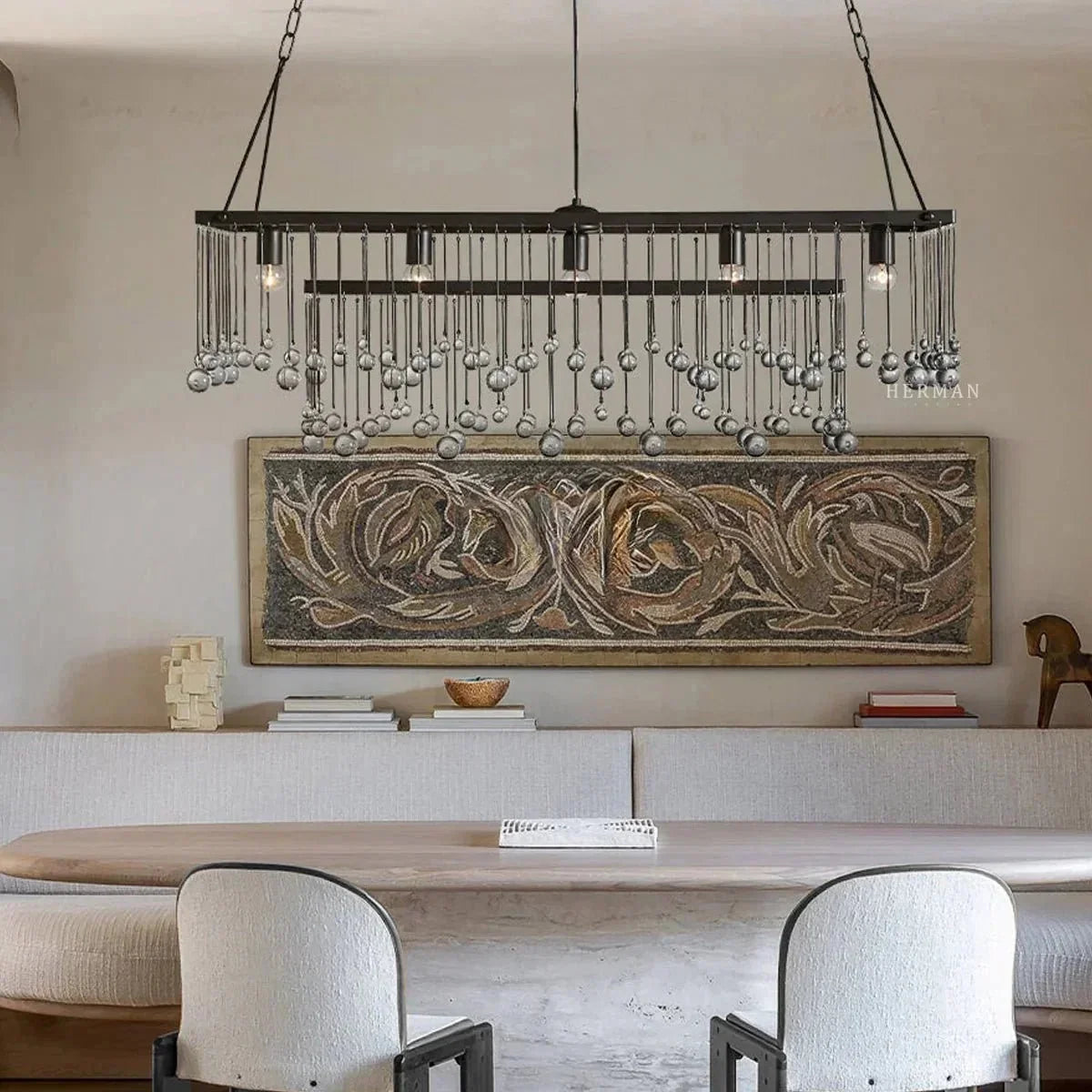 Aubrey Rectangular Chandelier 47''60'' - 47‘’BrassBlushlighting