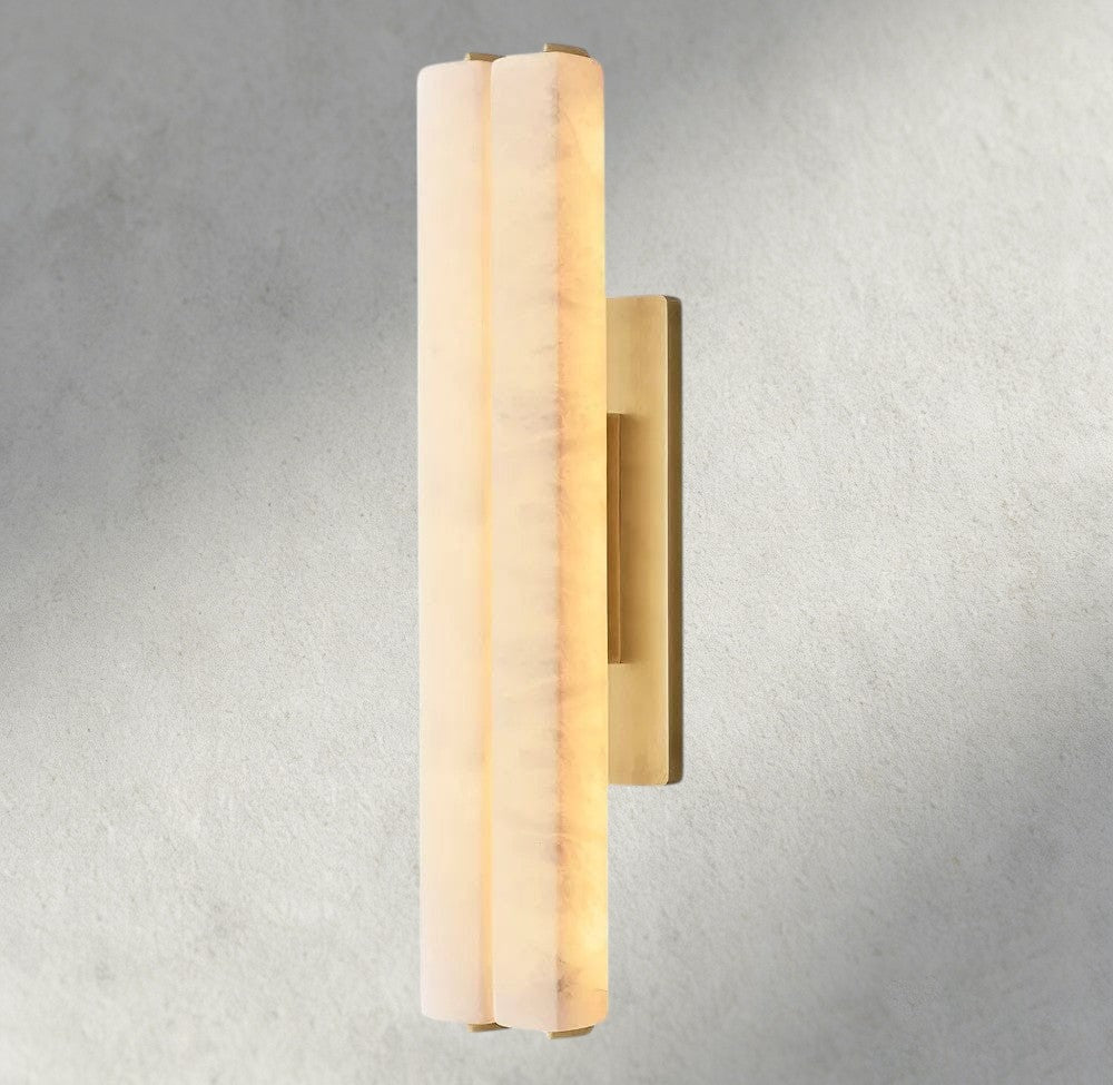 Audubon Alabaster Double Sconce-Jecanoli