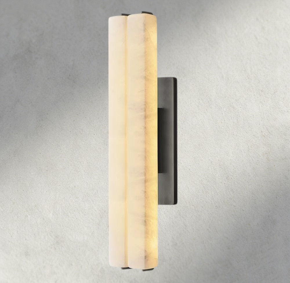 Audubon Alabaster Double Sconce-Jecanoli