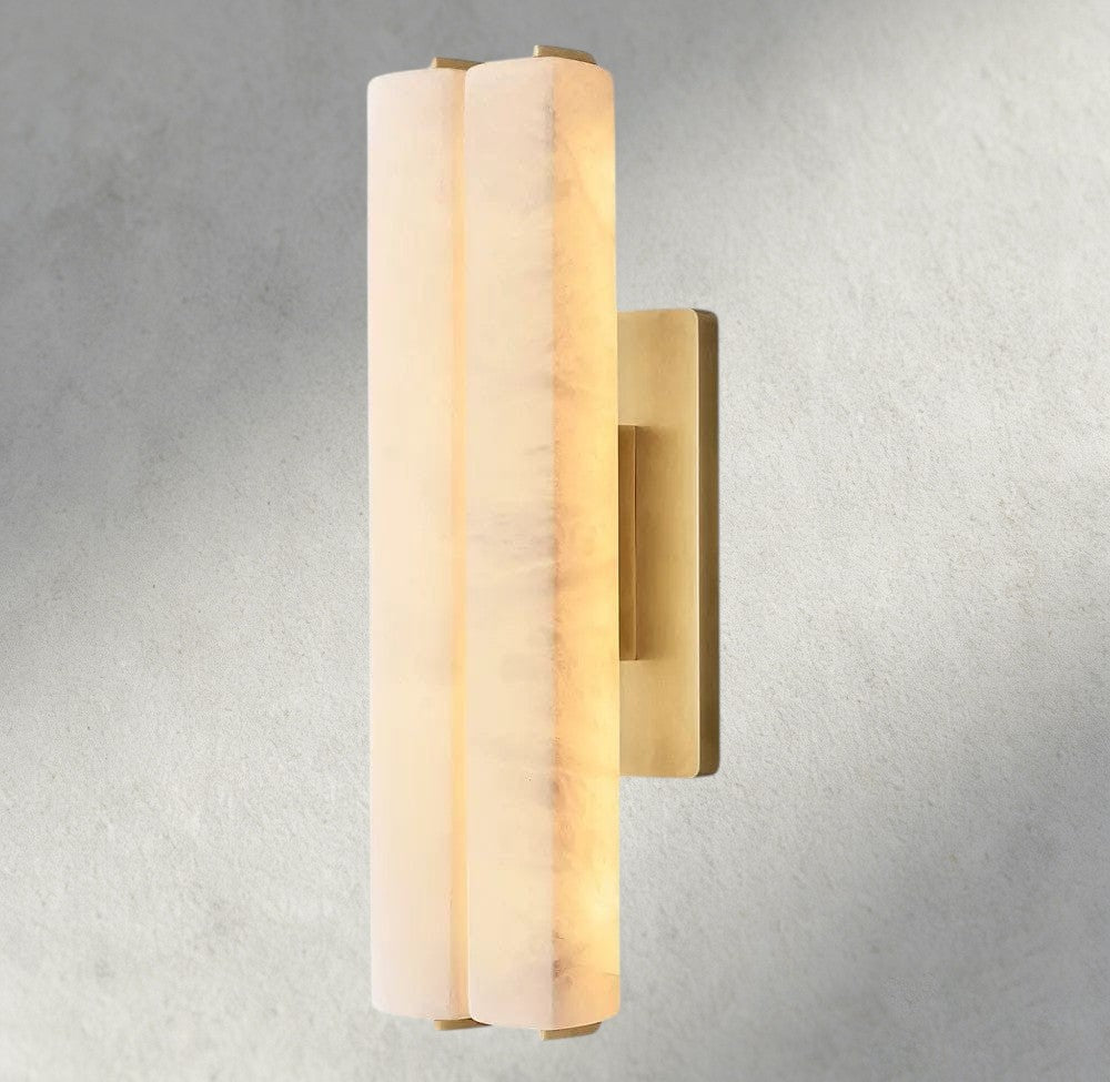 Audubon Alabaster Double Sconce-Jecanoli