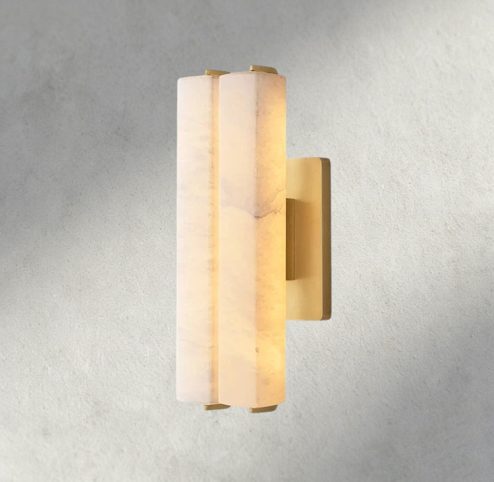 Audubon Alabaster Double Sconce-Jecanoli