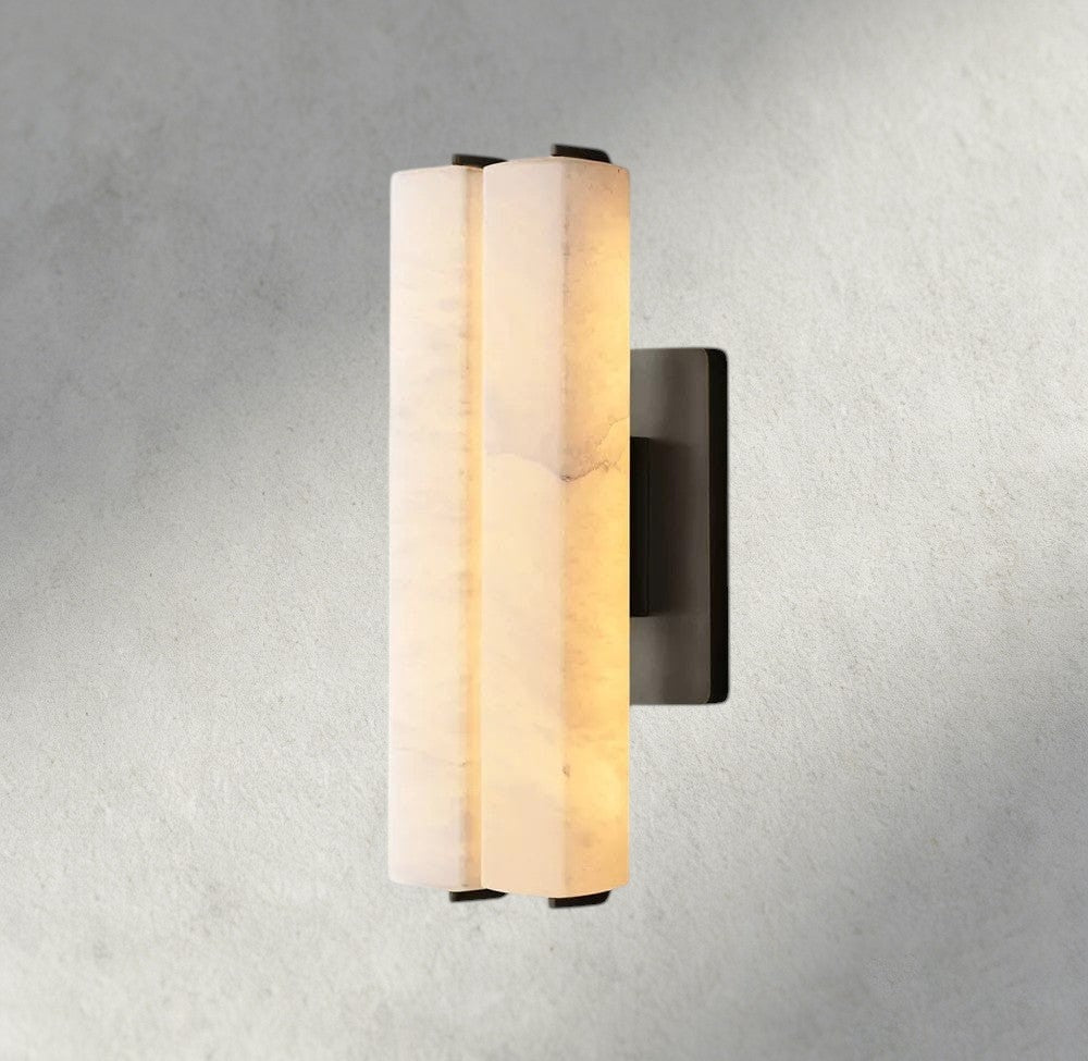 Audubon Alabaster Double Sconce-Jecanoli