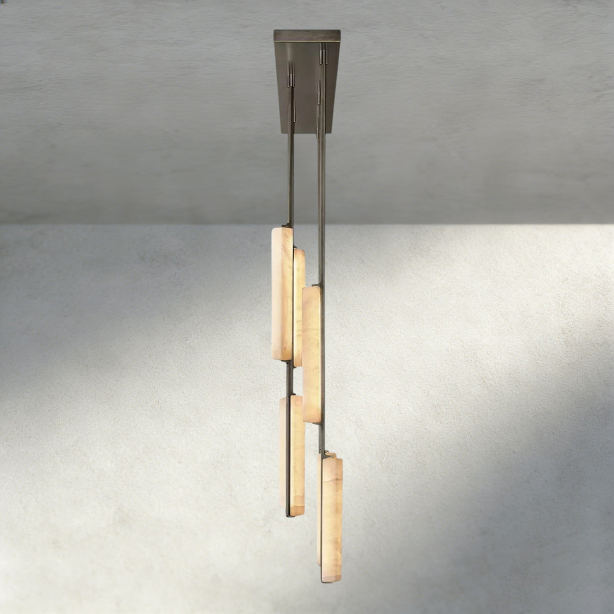 Audubon Alabaster Linear Chandelier 54"-Jecanoli
