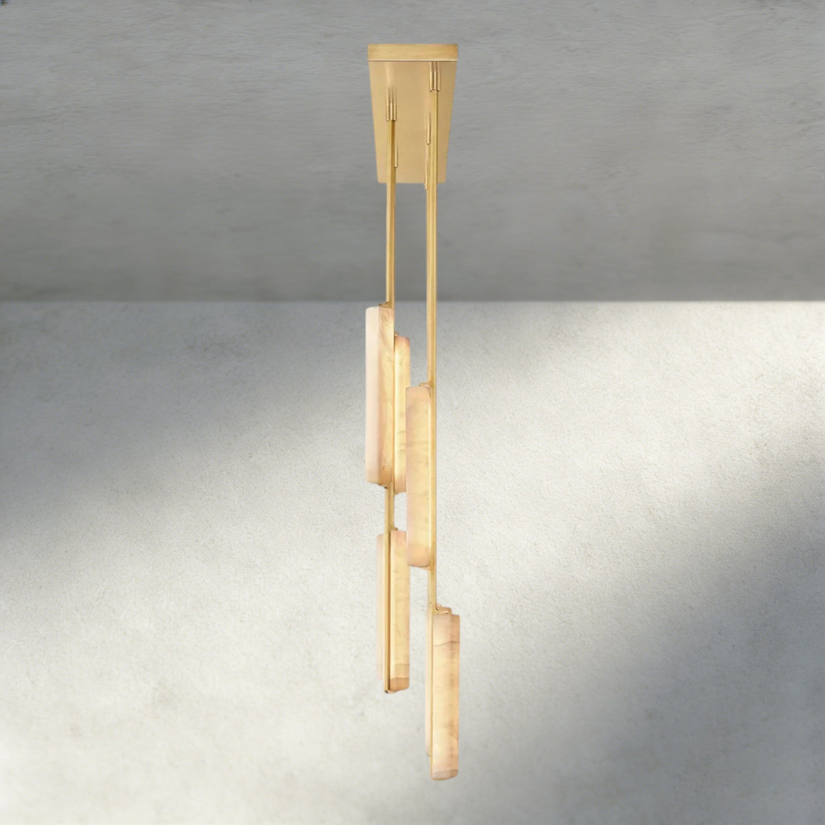 Audubon Alabaster Linear Chandelier 54"-Jecanoli