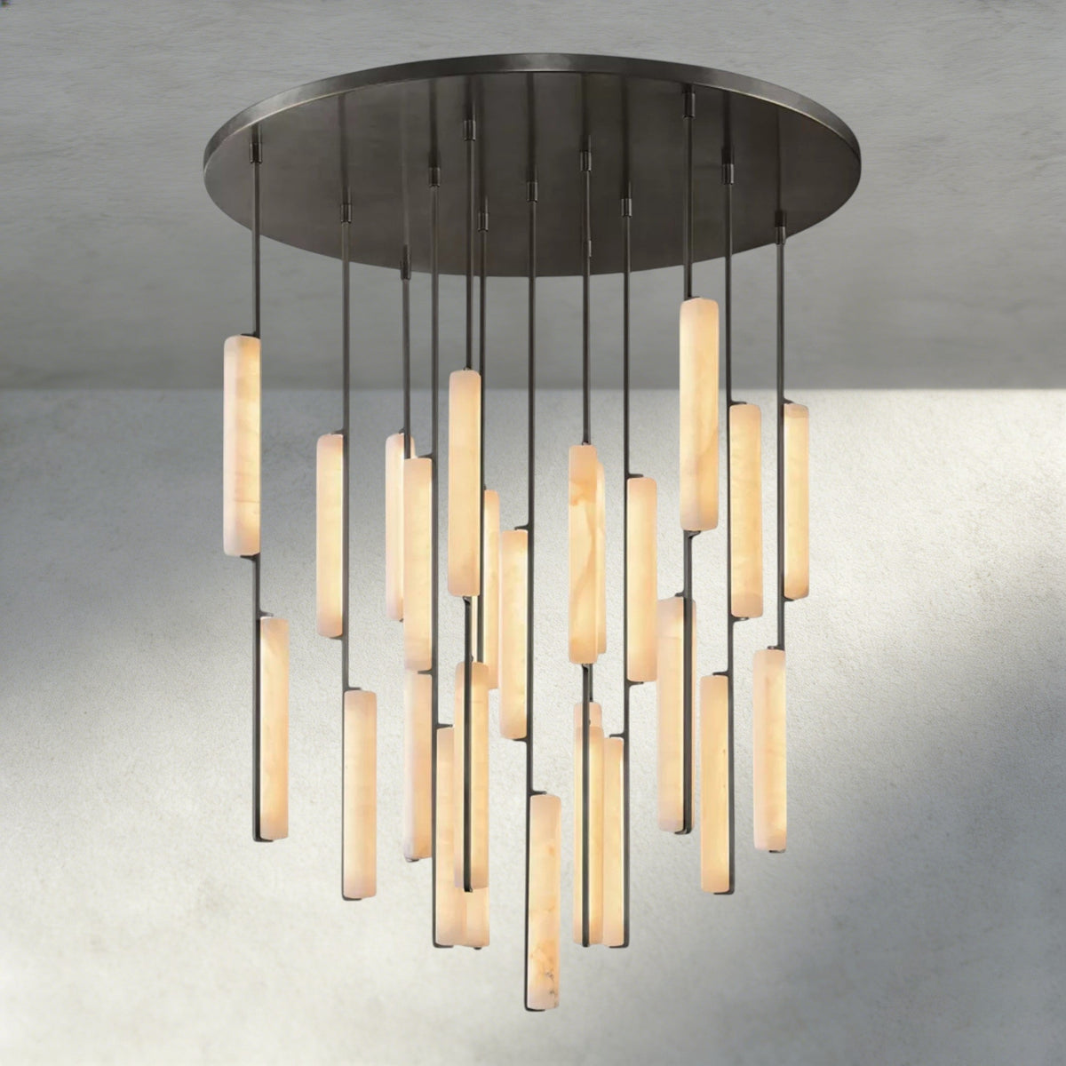 Audubon Alabaster Round Chandelier 24", 40", 56"-Jecanoli