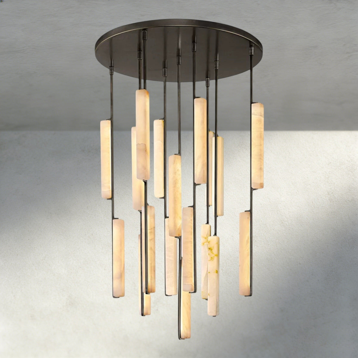 Audubon Alabaster Round Chandelier 24", 40", 56"-Jecanoli