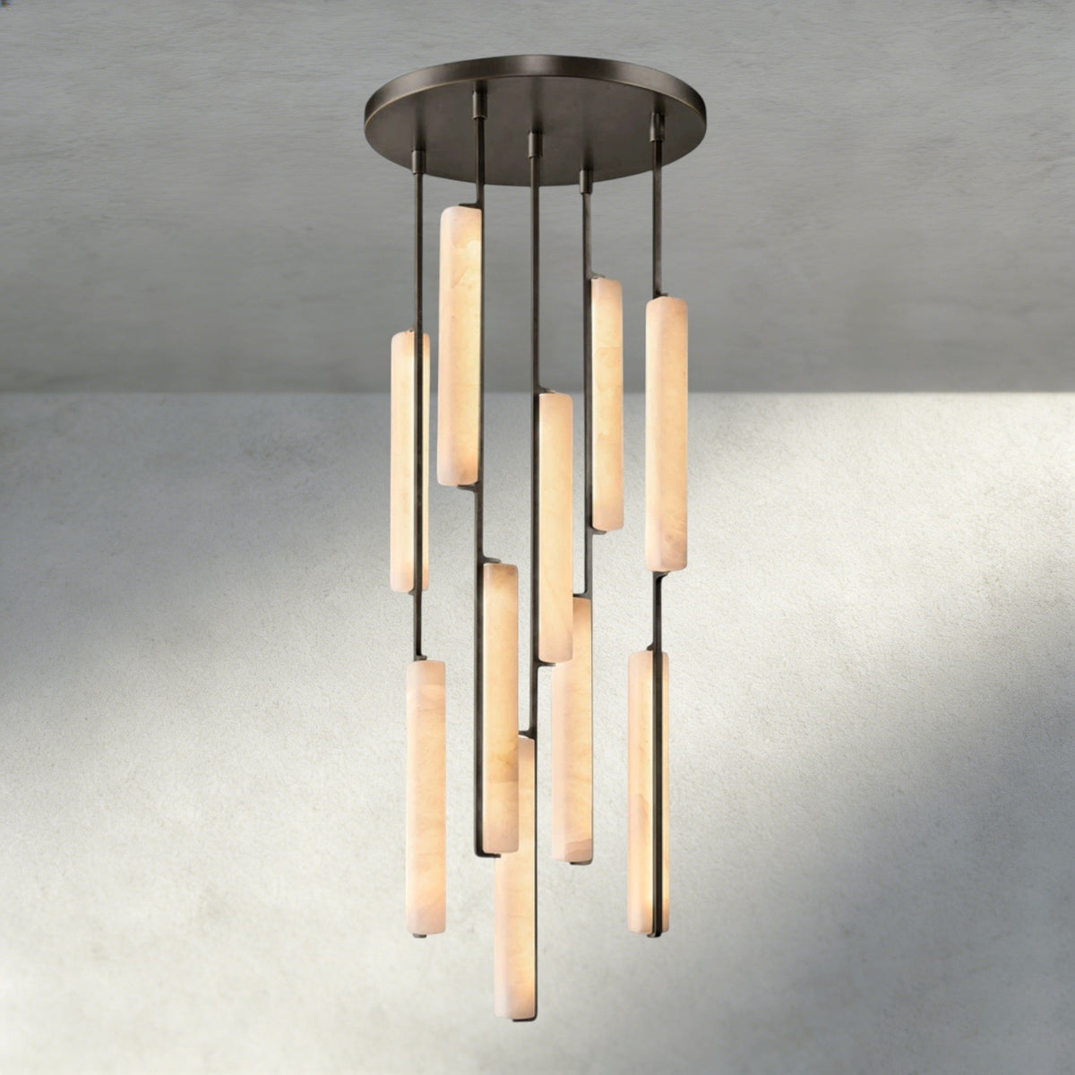 Audubon Alabaster Round Chandelier 24", 40", 56"-Jecanoli