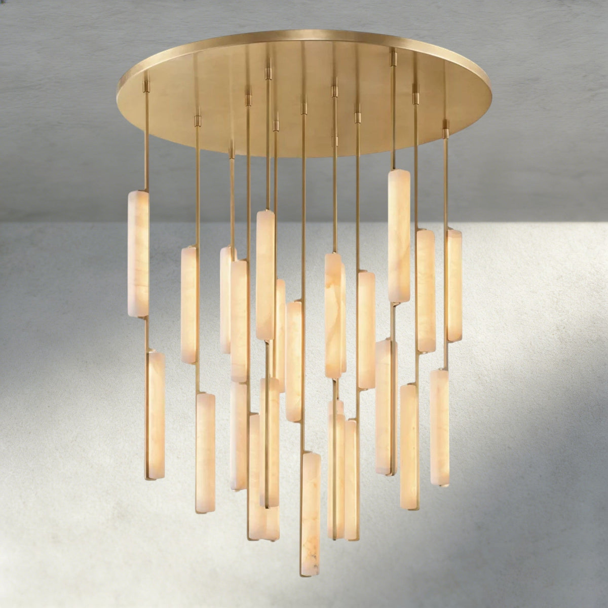 Audubon Alabaster Round Chandelier 24", 40", 56"-Jecanoli