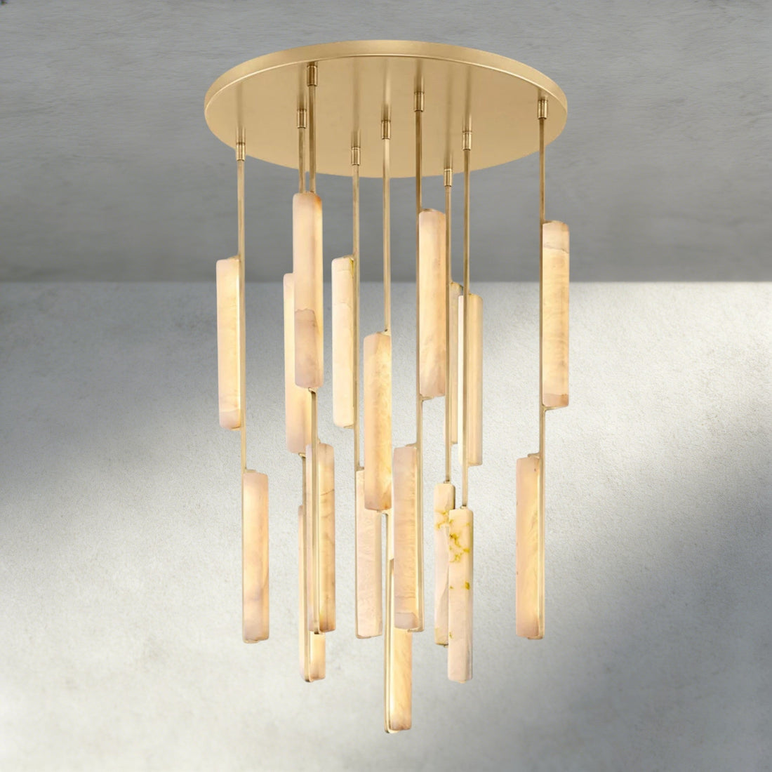 Audubon Alabaster Round Chandelier 24", 40", 56"-Jecanoli