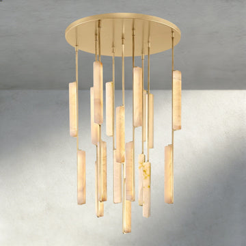 Audubon Alabaster Round Chandelier 24", 40", 56"-Jecanoli