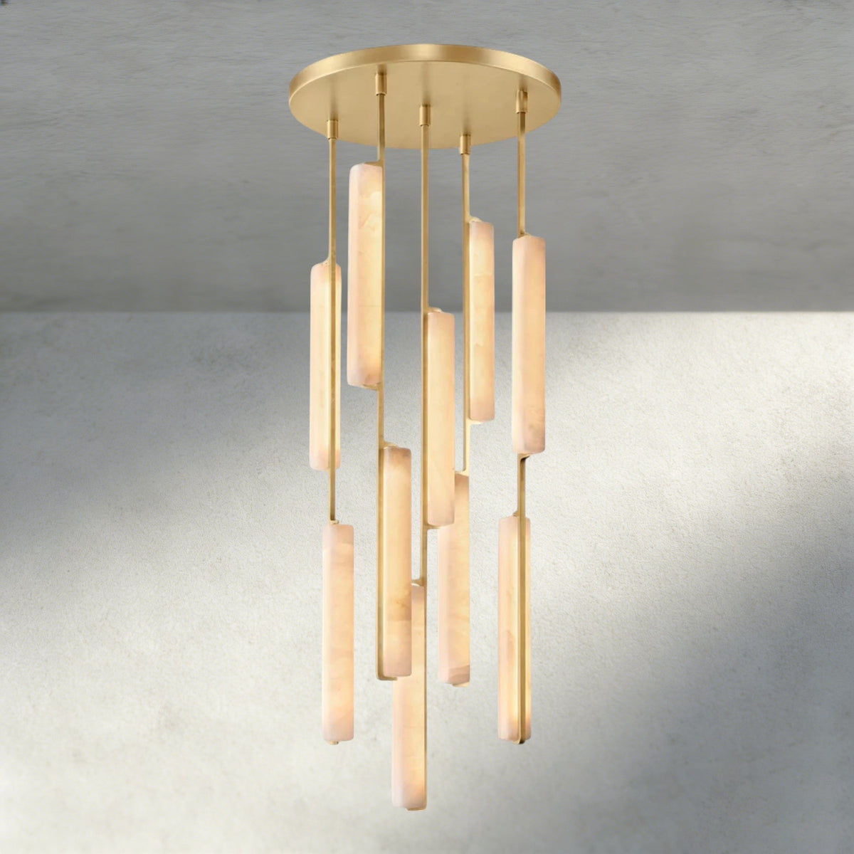 Audubon Alabaster Round Chandelier 24", 40", 56"-Jecanoli