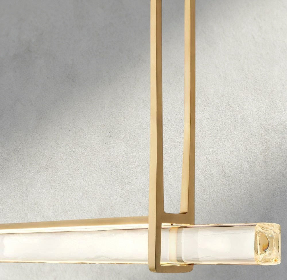 Audubon Crystal Linear Single Bar Chandelier-Jecanoli