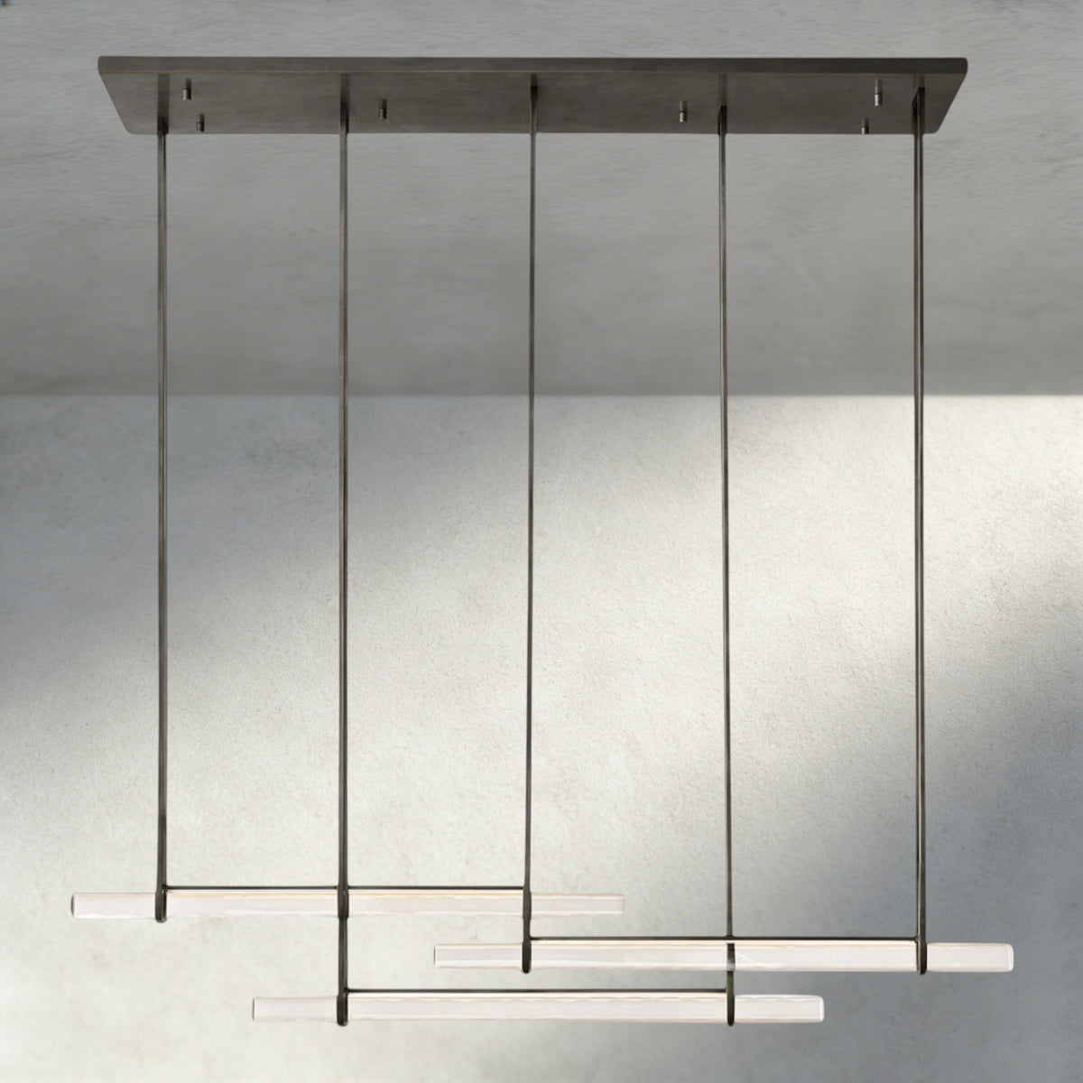 Audubon Crystal Triple Bar Linear Chandelier 60", 72"-Jecanoli