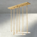 Audubon Crystal Triple Bar Linear Chandelier 60