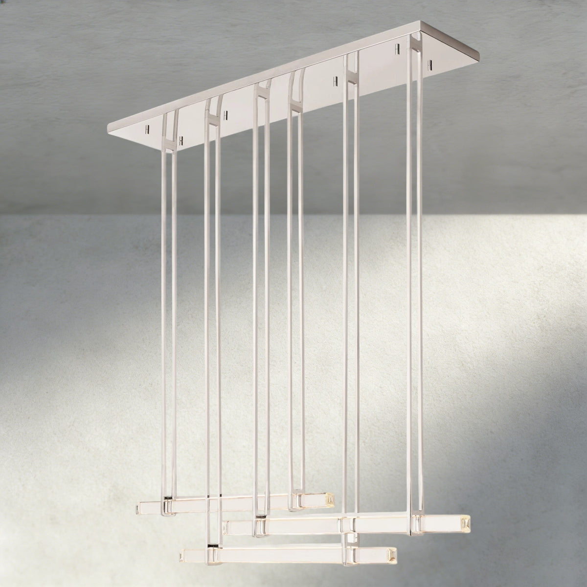 Audubon Crystal Triple Bar Linear Chandelier 60", 72"-Jecanoli