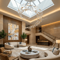 Aurelia Glass Leaf Chandelier - Dia 31.5″ × H 47.2″Amber & ClearWarm LightBlushlighting