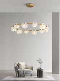 Austen Alabaster Chandelier - 6 heads D 60cm x H 15cm / ∅ 23.6″ x H 5.9″Brass＆WhiteJecanoli