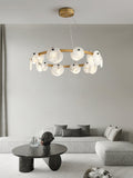 Austen Alabaster Chandelier - 6 heads D 60cm x H 15cm / ∅ 23.6″ x H 5.9″Brass＆WhiteJecanoli