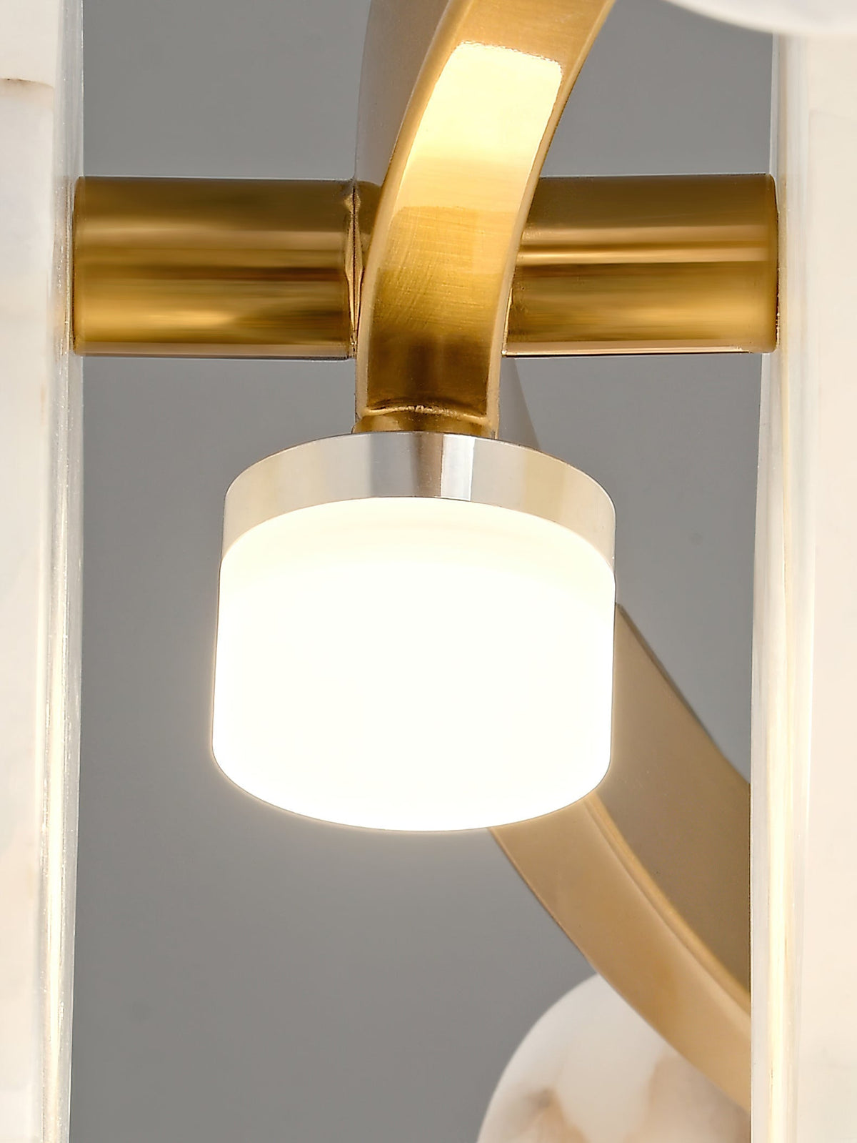 Austen Alabaster Chandelier - 6 heads D 60cm x H 15cm / ∅ 23.6″ x H 5.9″Brass＆WhiteJecanoli